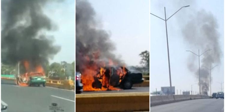 incendio en Taxi