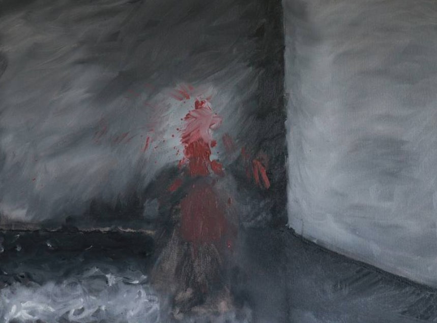 Pintura: Failed Self Portrait of a Suicide Painting de Zach Beiswenger